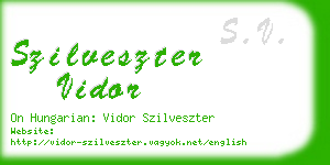 szilveszter vidor business card